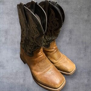 Dan Post Winslow Boots Mens 9.5 D Brown Black Leather Western Cowboy Square Toe